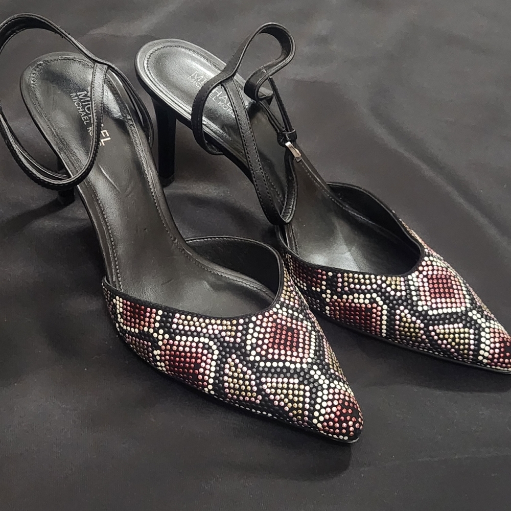 Michael Kors Black and Red Slingback Heels